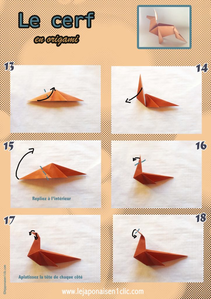 Embouts de bûches caramel origami cerf (x20)